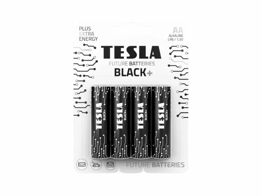 Tesla Alkaline Battery AA Black+ LR6 1.5v - 4 pcs set Tesla Alkaline Battery AA Black+ LR6 1.5v - 4 pcs set