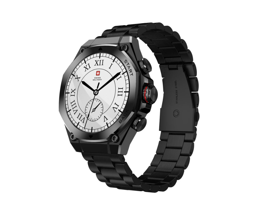 Swiss Military DOM 6 Smartwatch Black Gunmetal Stainless-Steel Strap