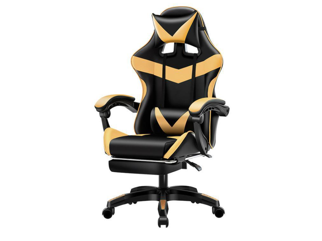 Buy Heebi DC-G01-FT Black & Gold PU Leather Gaming Chair – in Qatar