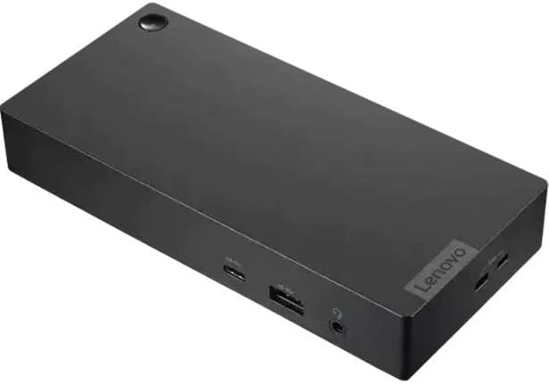 Lenovo - USB-C Dock (Windows Only) - 65W with 90W Power Adapter Attached - Univ Support for Most Win 10 and Above USB-C Notebooks - Multi 4K @ 60 Hz - 2 DP, 1 HDMI, USB-C, USB-A - Black