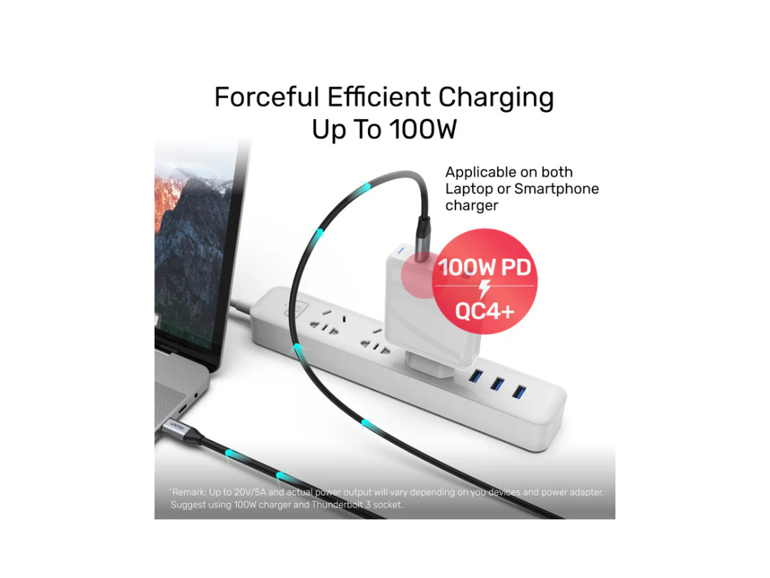 Buy 100W USB-C PD Cable 4K@60Hz, 5Gbps – 2m | in Qatar 