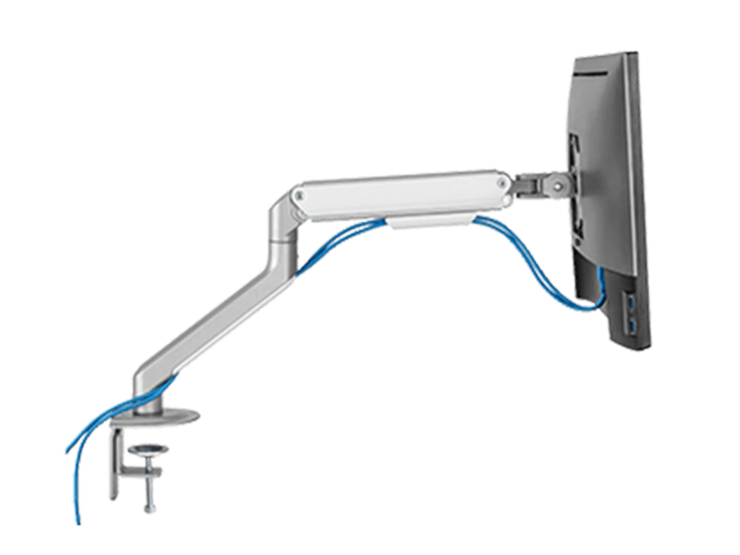 Twisted Minds Single Monitor Arm – Silver | Ergonomic Desk Mount