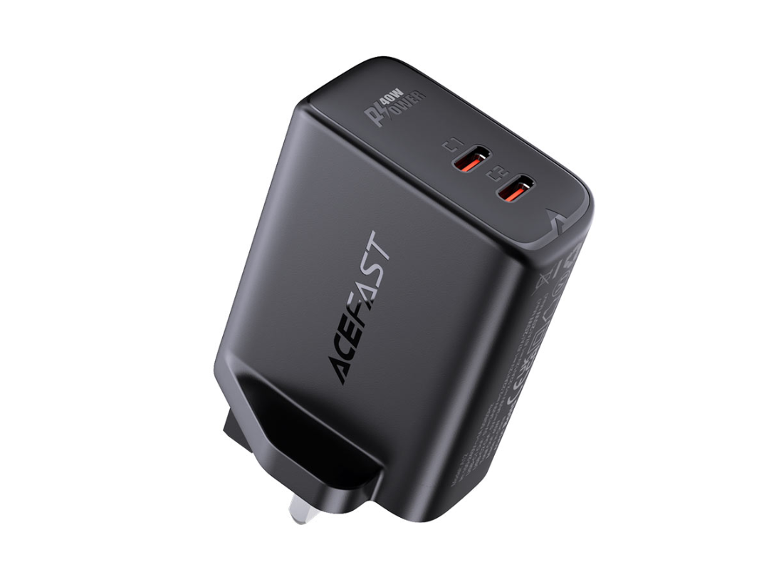 Buy Acefast A12 40W Dual USB-C Fast Charger – UK Plug | in Qatar 