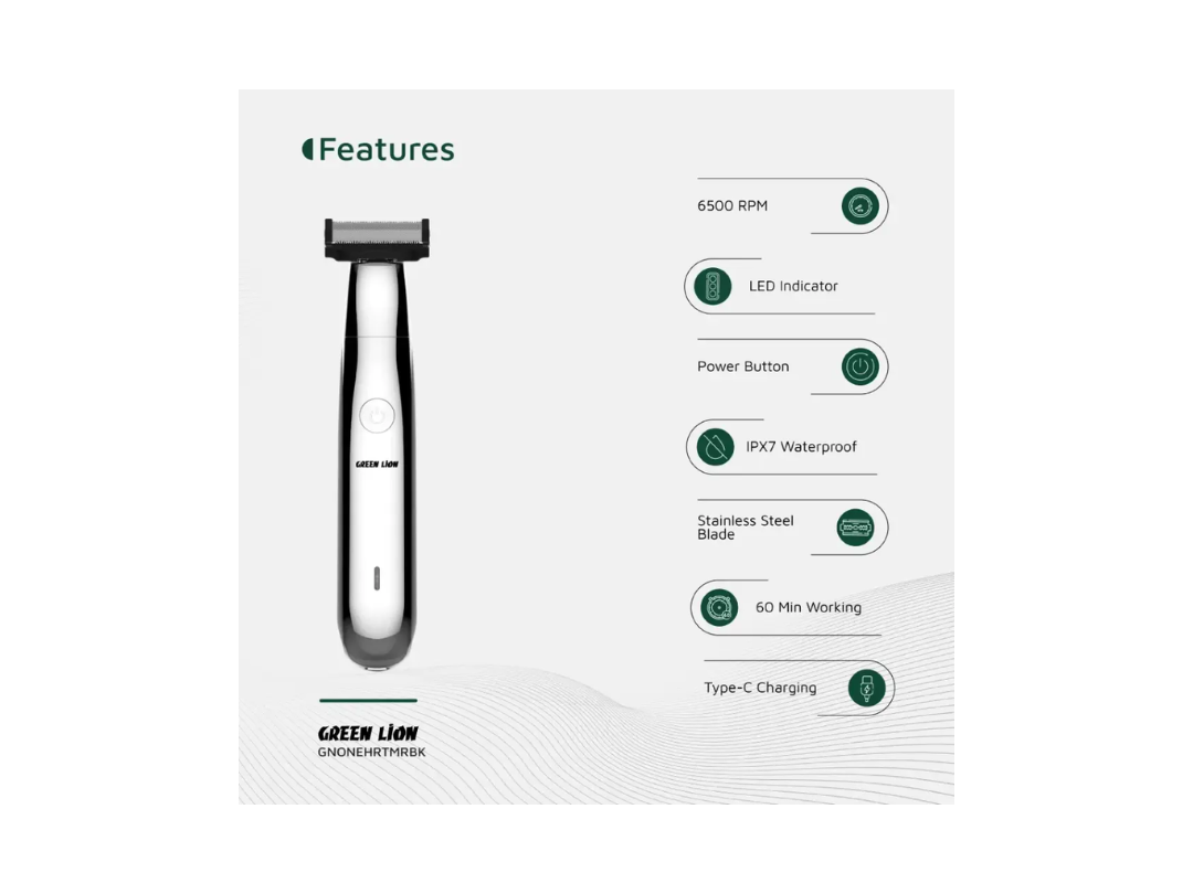 Green Lion One Blade Pro Hair Trimmer - Black - GNONEHRTMRBK