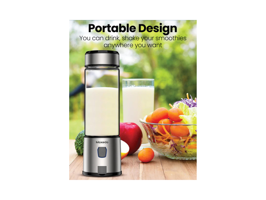 Moxedo Portable Juicer Blender - USB Rechargeable, 15oz, Black