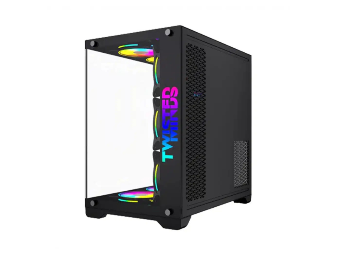 Twisted Minds Bullet-07 Mid Tower Glass Case with 7 RGB Fans - Black