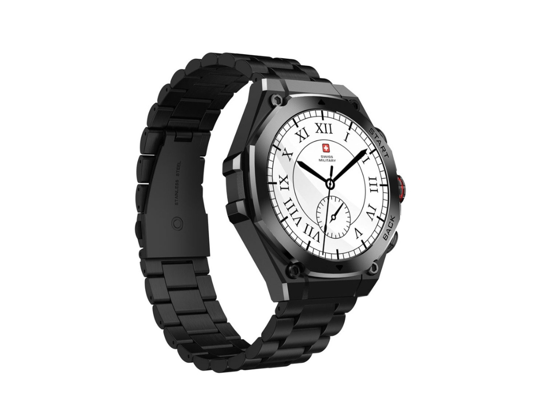 Swiss Military DOM 6 Smartwatch Black Gunmetal Stainless-Steel Strap