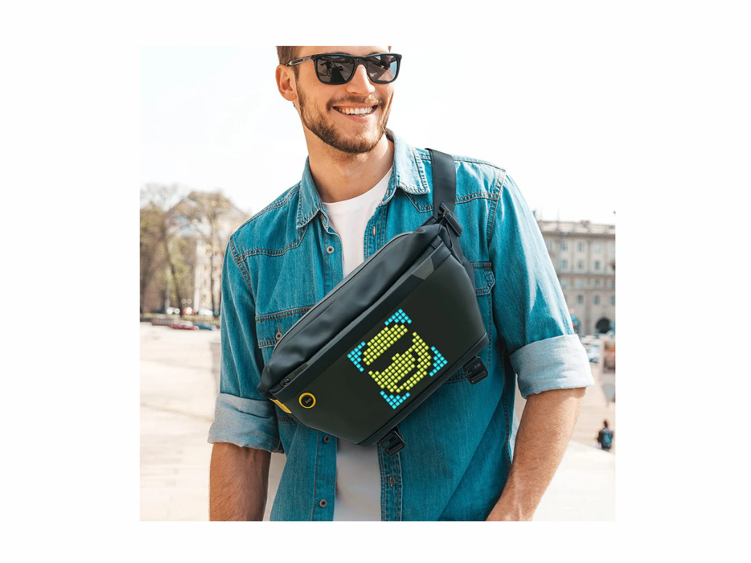 Divoom Pixoo LED Sling Bag Pixel Art LED Display Daypack, Crossbody Waterproof Shoulder Chest Backpack - Black Divoom Pixoo LED Sling Bag Pixel Art LED Display Daypack, Crossbody Waterproof Shoulder Chest Backpack - Black