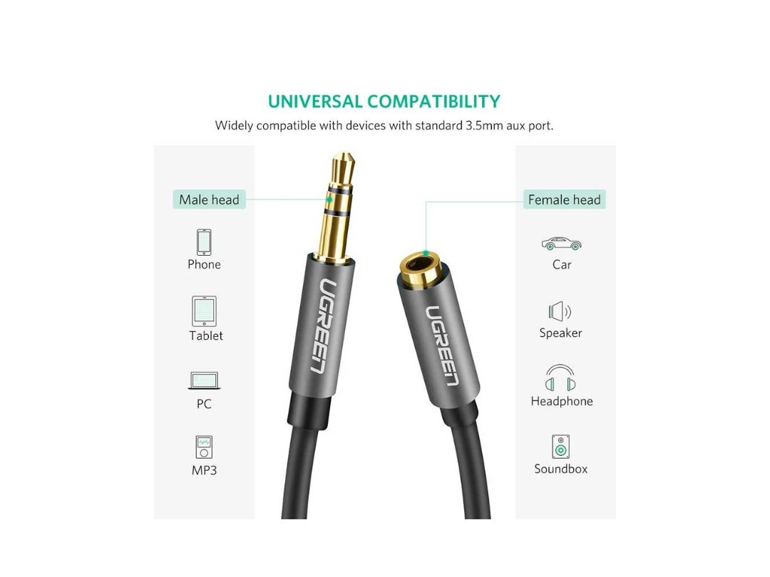 uGreen 3.5mm male to female audio cable  3M AV118-10595