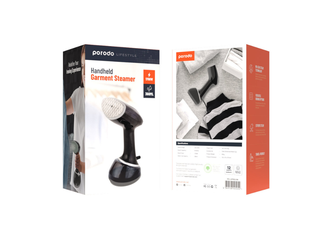 Porodo Lifestyle Handheld Garment Steamer - Black | Qatar