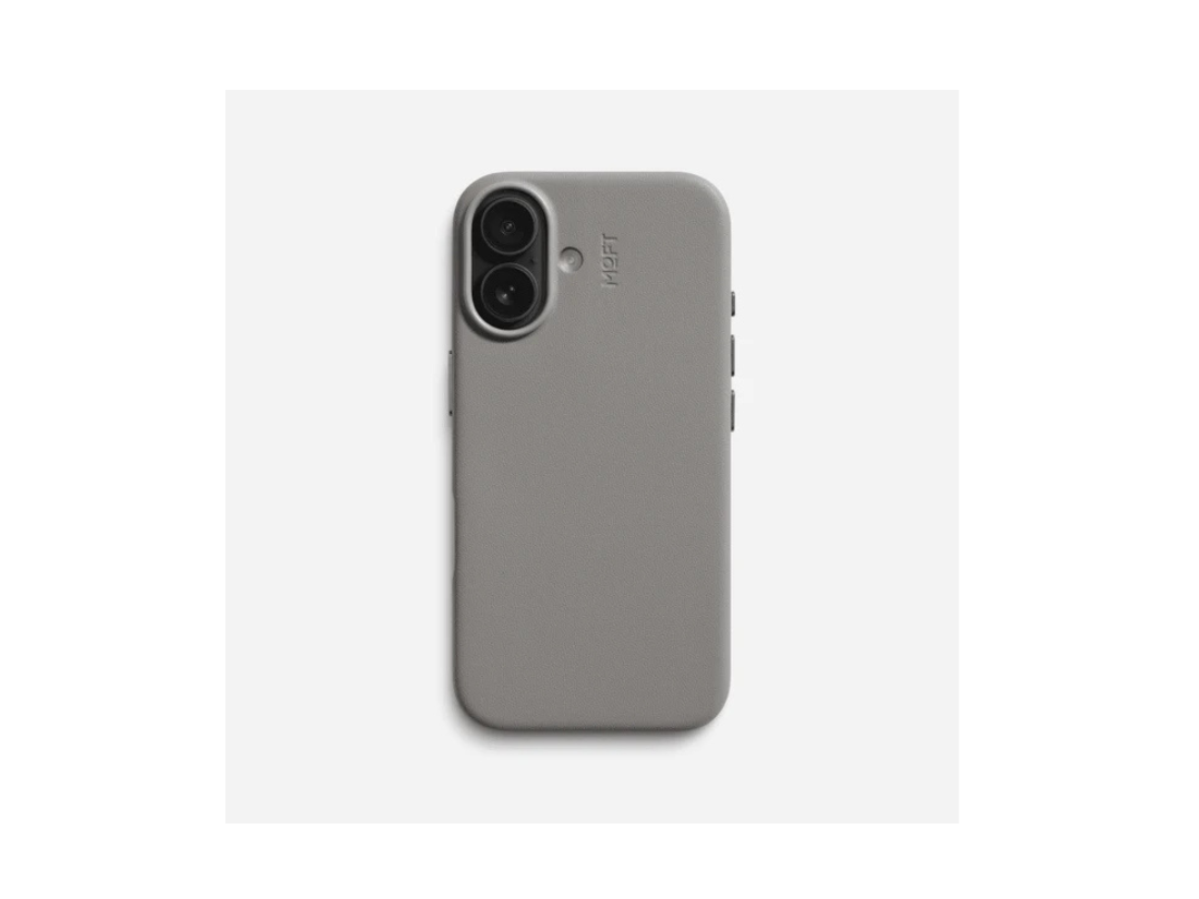 MOFT Snap Case MOVAS for iPhone 16 Case, Premium Vegan Leather Phone Case with MagSafe - Taupe Grey