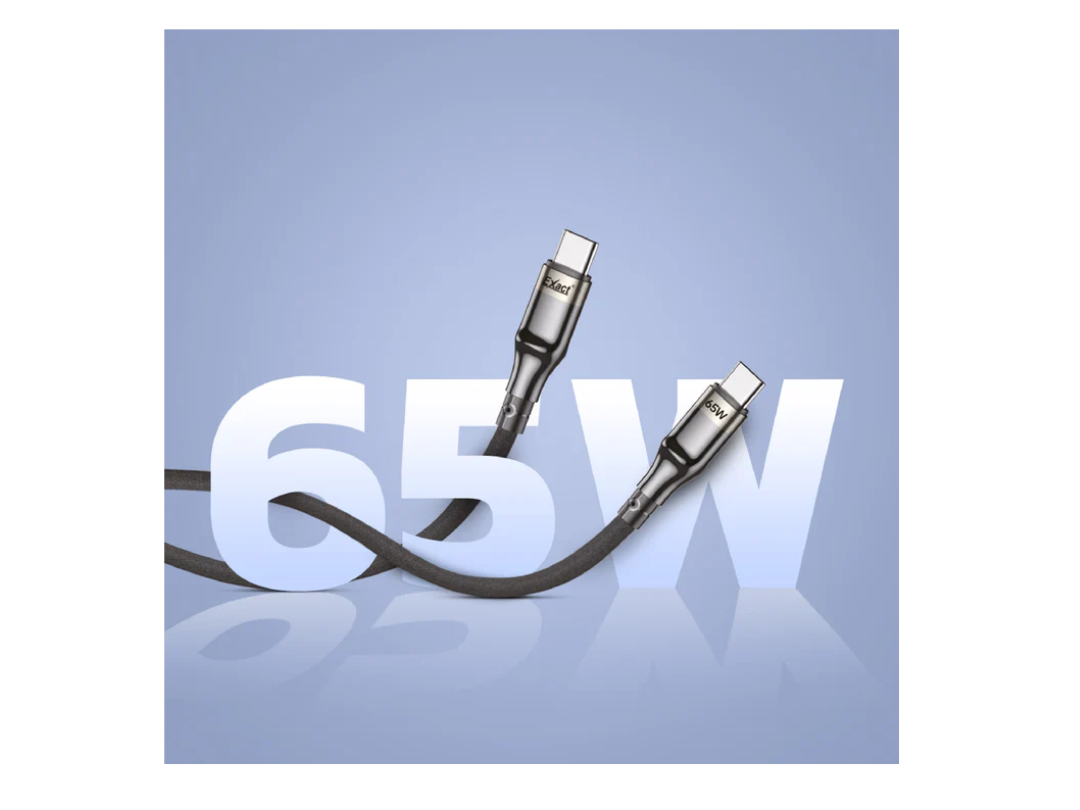 Exact USB‑C to USB‑C 65W Nylon Charging Cable 1 m EX795 – Qatar
