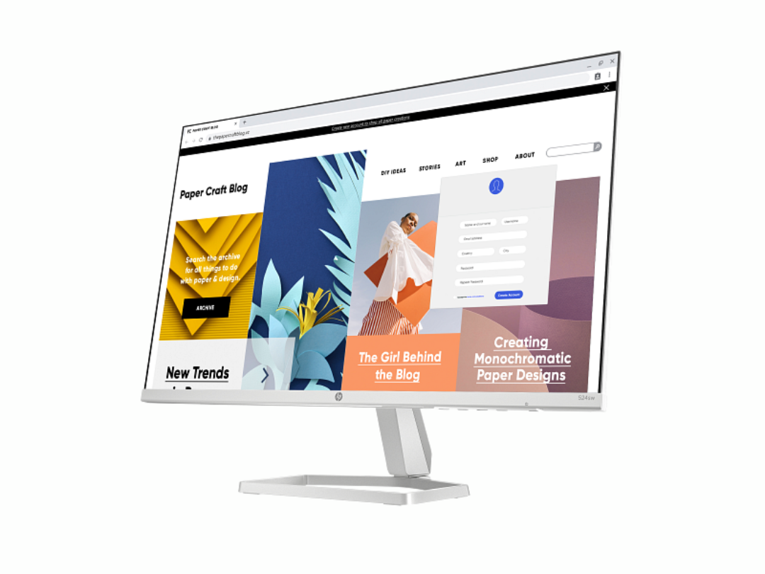 HP Series 5 23.8″ Monitor, Flat FHD, IPS Panel, 75 Hz, 5 ms (524SW-94C21AS) - White HP Series 5 23.8″ Monitor, Flat FHD, IPS Panel, 75 Hz, 5 ms (524SW-94C21AS) - White