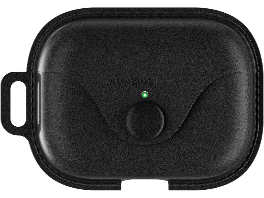 AmazingThing Marsix Pro Case for Apple AirPods Pro 2 / Front Lock Button / Black Leather