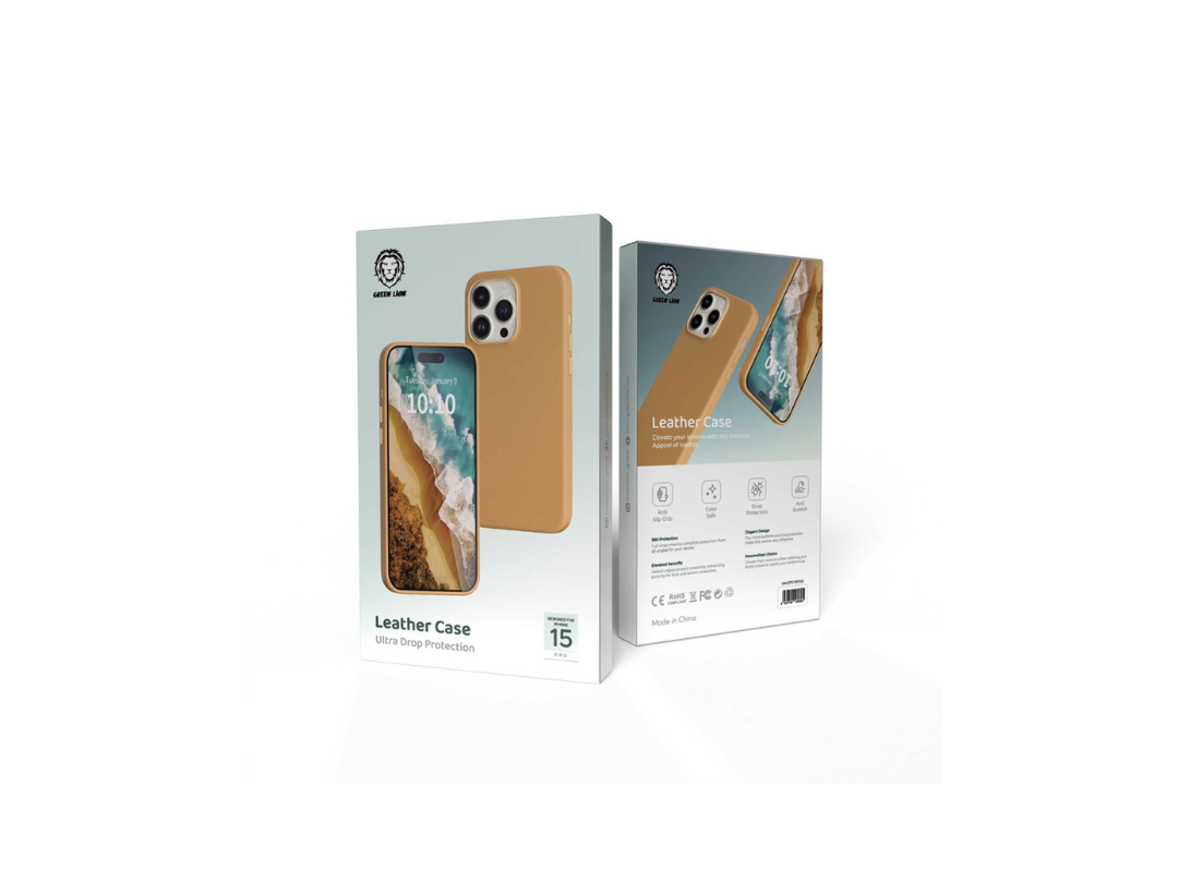 Green Lion iPhone 15 Pro Leather Case in Qatar