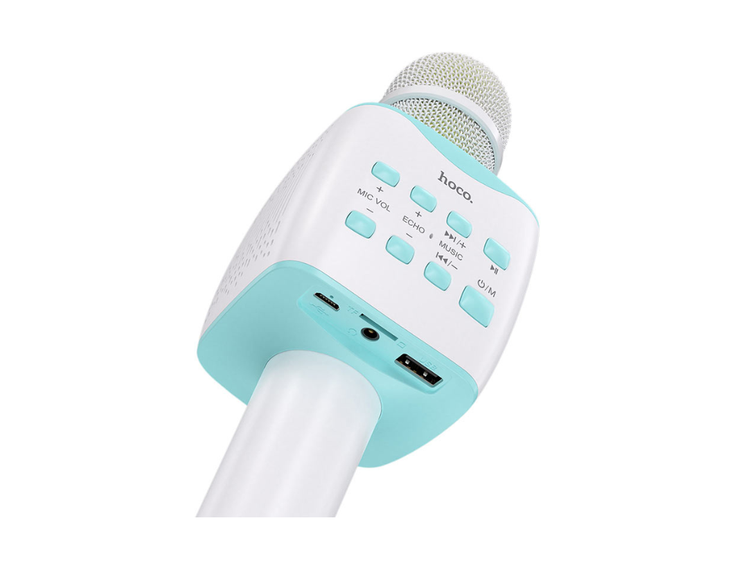 Hoco BK5 Cantando Wireless Karaoke Mic White, Bluetooth, Rechargeable