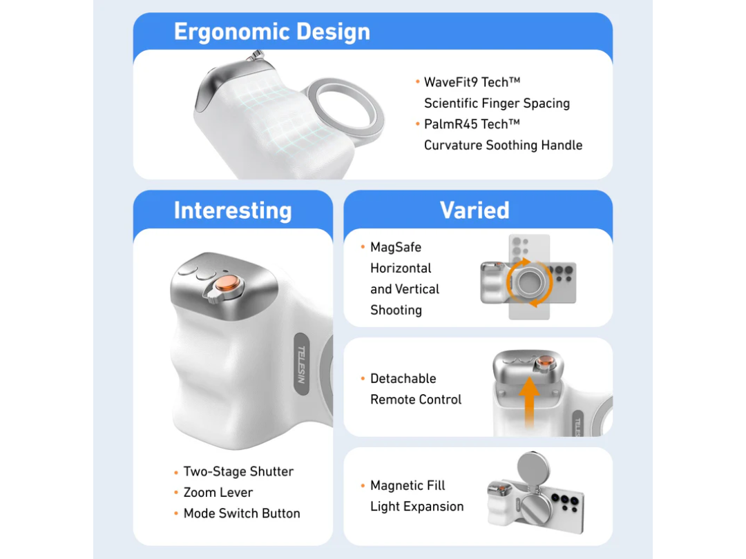 TELESIN Fun Shot Smartphone Magnetic Grip P5-MP-001 | Qatar Delivery