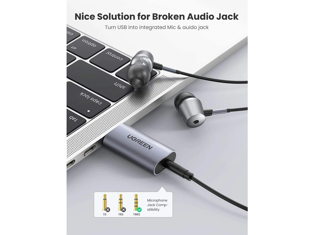 uGreen USB to 3.5mm Audio Adapter (Mic + Headphone) CM383-80864