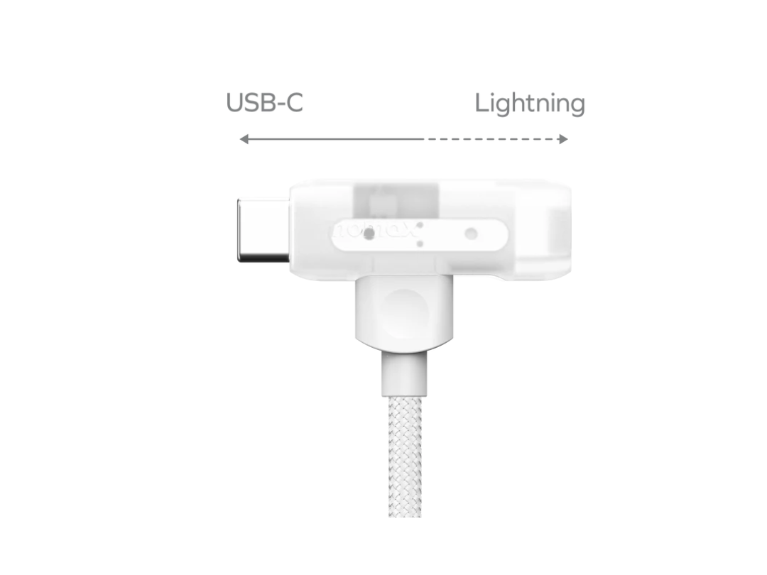 Momax 1-Link Flow Duo USB-C to USB-C & Lightning Braided Cable 60W 1.5m - White