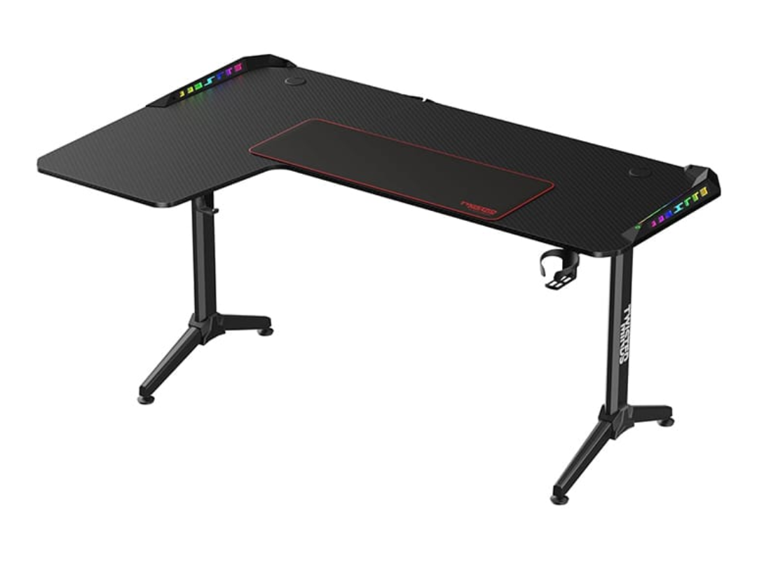 Buy Twisted Minds Warrior L-Shaped RGB Gaming Desk – Black | in Qatar