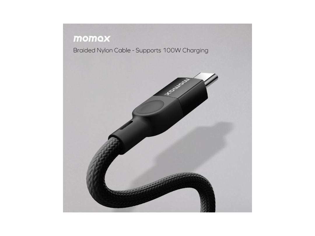 Buy Momax Elite Mag Link 100W USB-C to USB-C Magnetic Cable 1m in Qatar