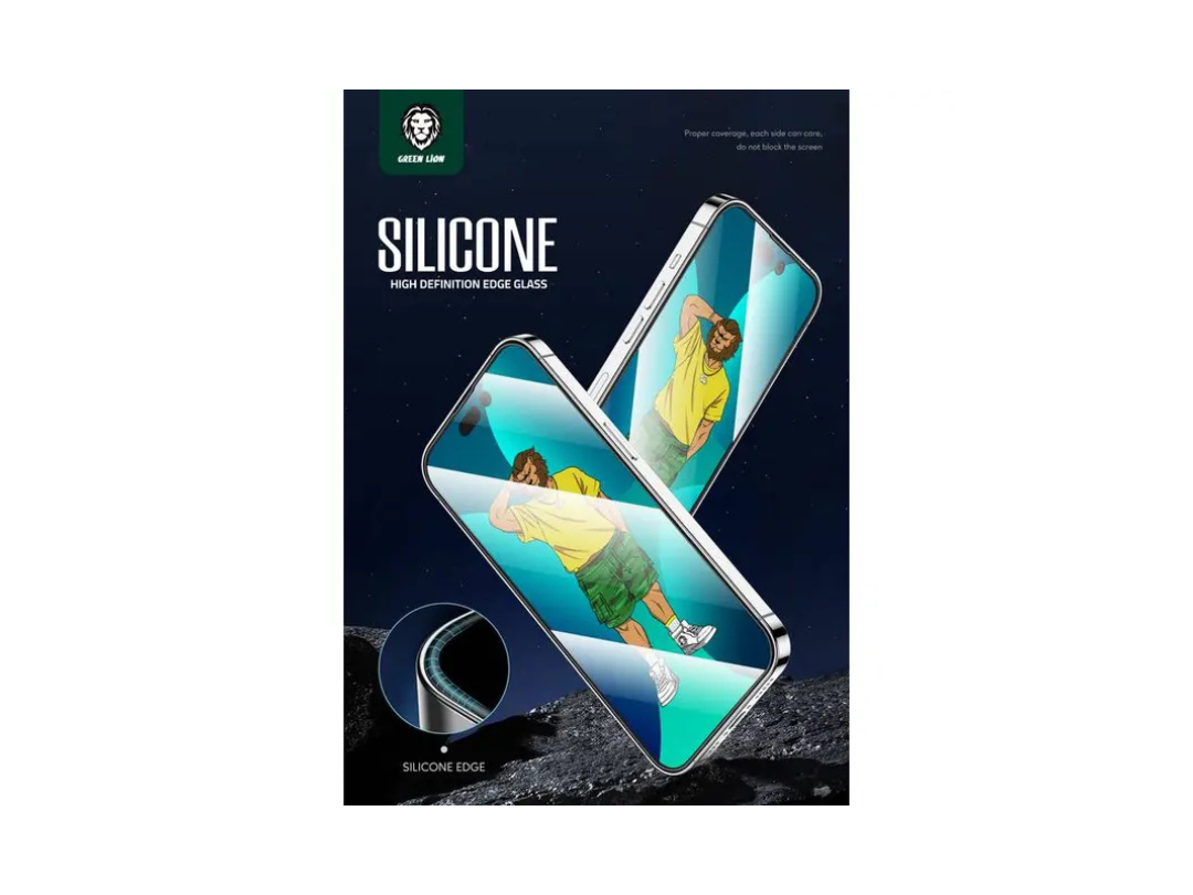 Buy Green Lion iPhone 14 Pro 3D Silicone HD Glass Screen Protector in Qatar