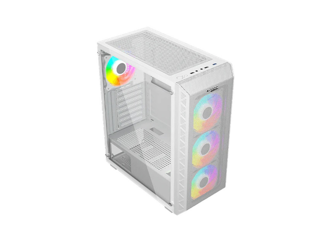 Twisted Minds 03 Apex Mid Tower Case with 3 RGB Fans - White | Qatar