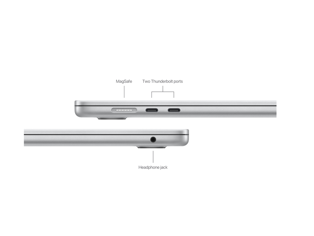 Apple MacBook Air 15-inch (2024) – M3 with 8-core CPU / 8GB RAM / 256GB SSD / 10-core GPU / macOS Sonoma / English & Arabic Keyboard / Space Silver