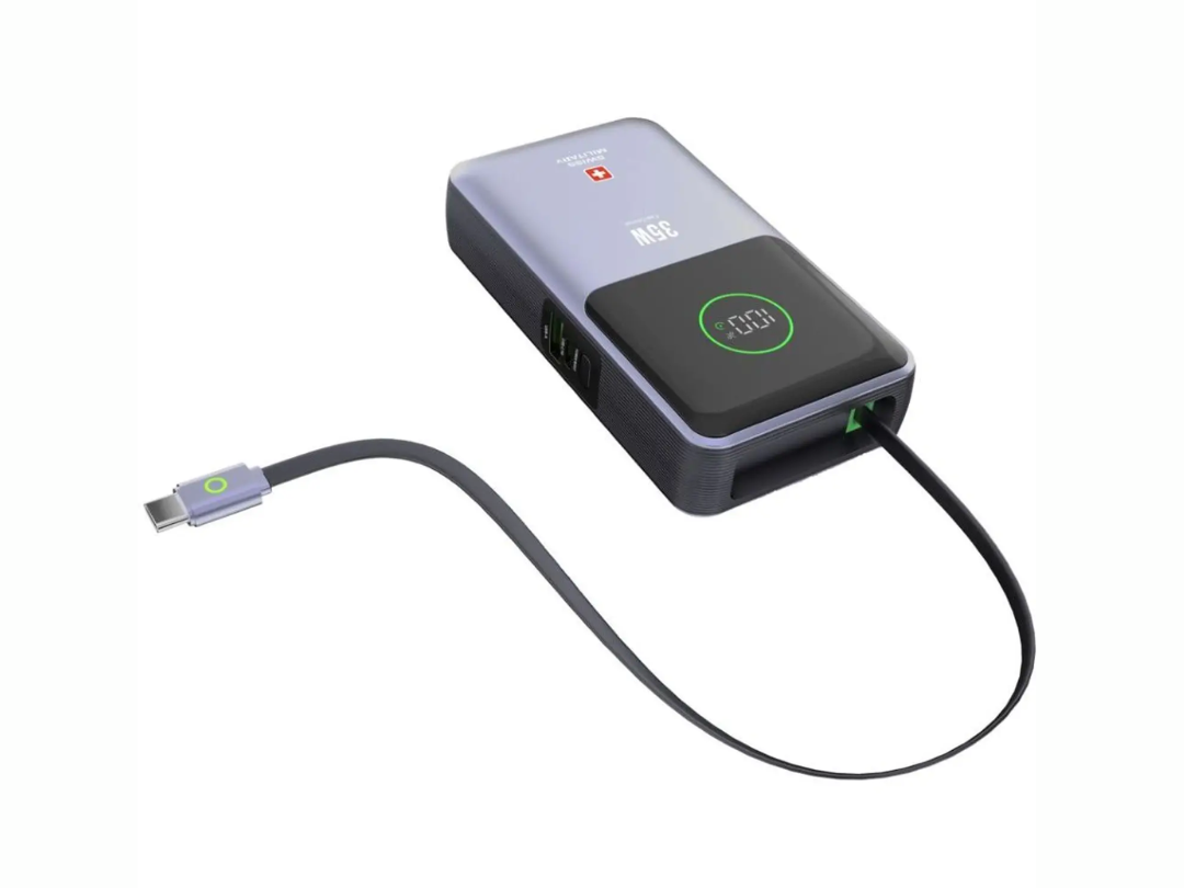 Swiss Military 10000mAh 35W Power Bank with LED Display - Silver – SM-PB-10K-35W-LED-CBL Swiss Military 10000mAh 35W Power Bank with LED Display - Silver – SM-PB-10K-35W-LED-CBL