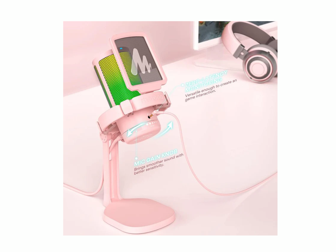 Maonocaster DGM20 GamerWave USB Gaming Microphone with Noise Cancellation - Pink Maonocaster DGM20 GamerWave USB Gaming Microphone with Noise Cancellation - Pink