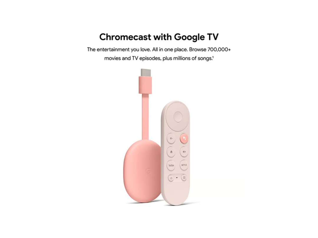 Buy Google Chromecast with Google TV (Sunrise/Pink) 4K HDR, in Qatar