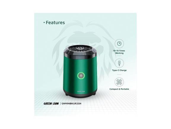 Green Lion Mini Bakhour 2 Incense Burner 2000mAh - Green | Qatar