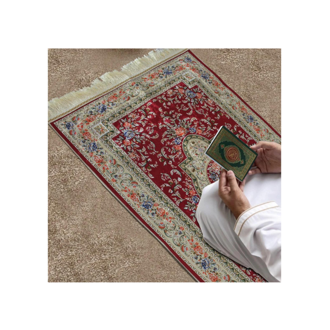 Sundus Al-Madina Prayer Mat with Anti-Slip Base – Elegant & Durable