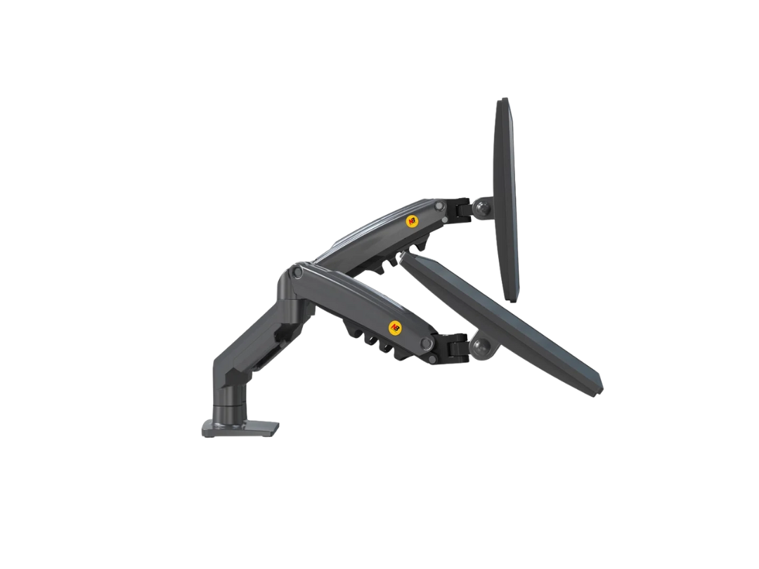 North Bayou NB F160 Dual Monitor Ergonomic Arm – Matte Gray | Fits 17