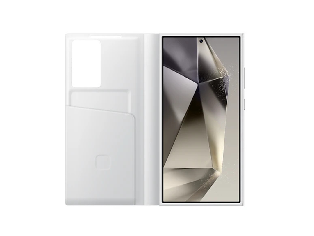 Buy Samsung Galaxy S24 Ultra Smart View Wallet Case - White in Qatar