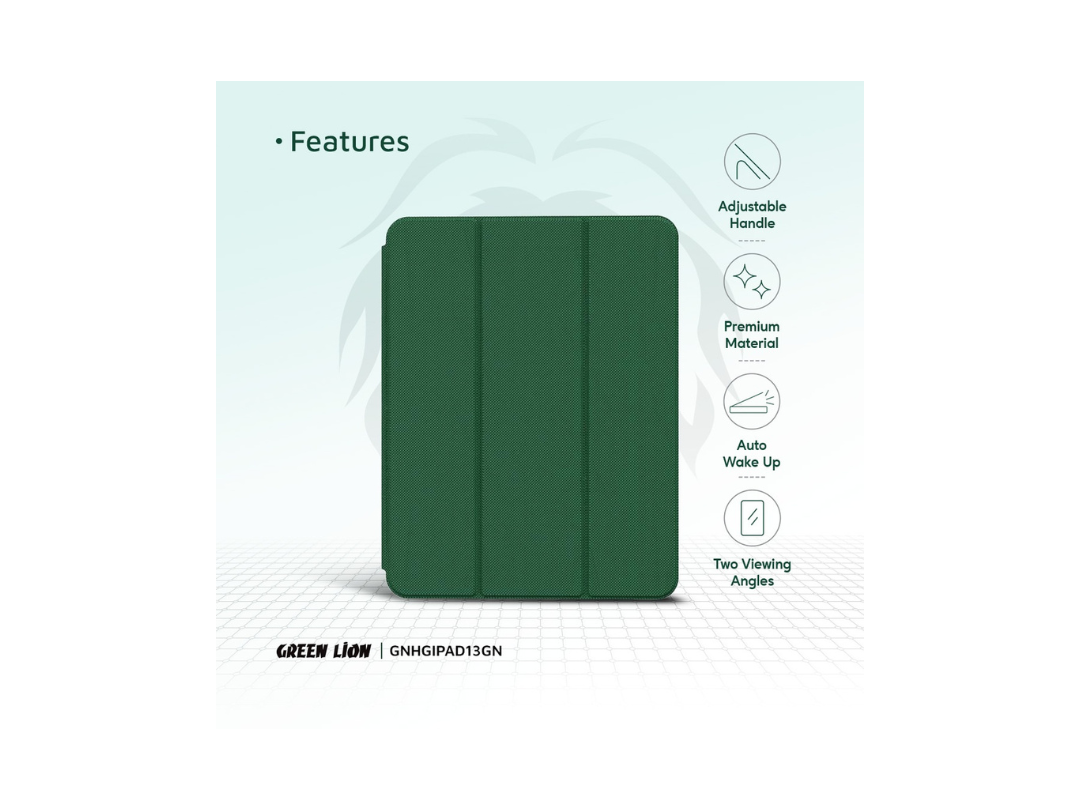 Green Lion Hogo iPad Air 13 Premium Case with Pencil Holder – Qatar