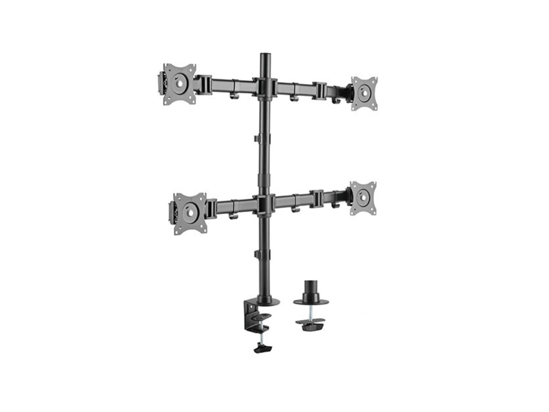 Skill Tech SH C048 - Quad(4) Monitors Premium Aluminum Articulating Monitor Arm - Suitable For Most 13
