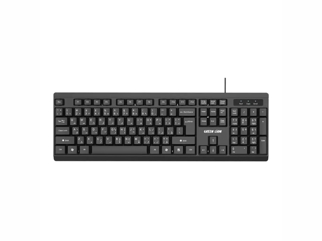 Green Lion GKM-100 Wired Keyboard and Mouse Combo - Black - GNGKM100WKBK Green Lion GKM-100 Wired Keyboard and Mouse Combo - Black - GNGKM100WKBK