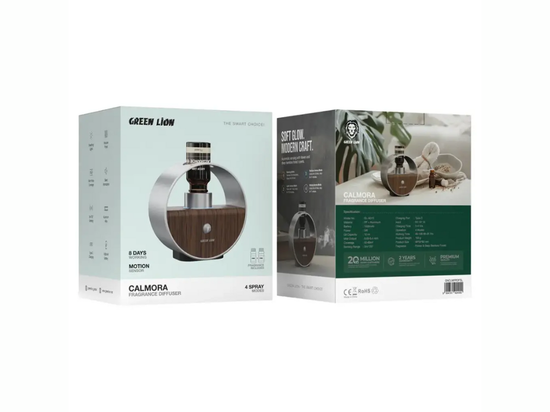 Green Lion Calmora Fragrance Scent Diffuser - Silver Green Lion Calmora Fragrance Scent Diffuser - Silver