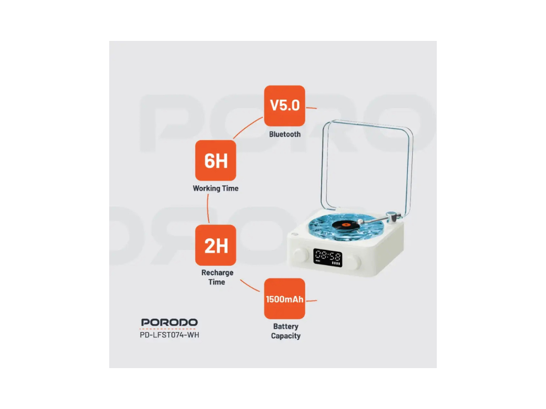 Porodo Lifestyle White Noise Portable Speaker - Qatar