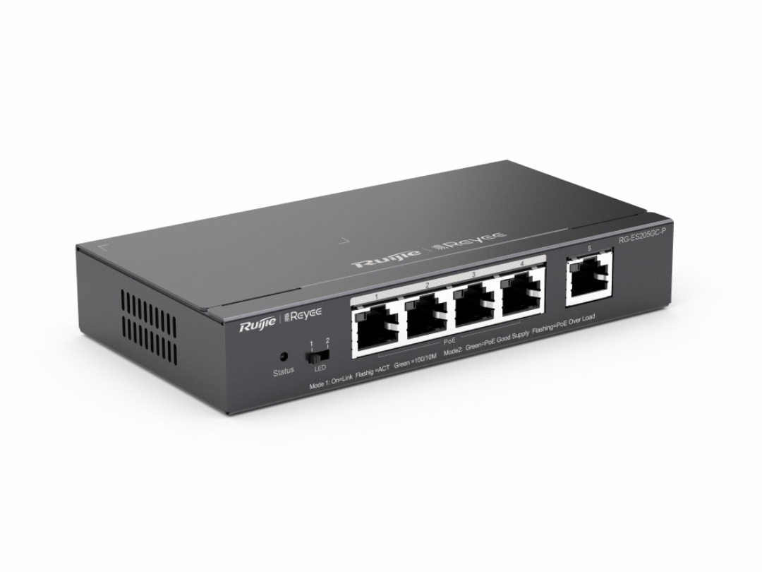 Ruijie RG-ES205GC-P, 5-Port Gigabit Smart Cloud Managed PoE Switch