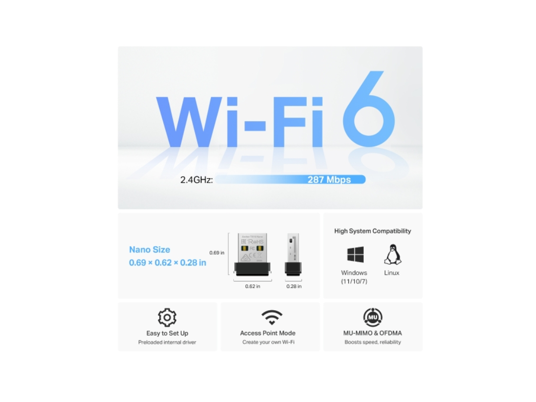Buy AX300 Nano Wi-Fi 6 USB Adapter | in Qatar