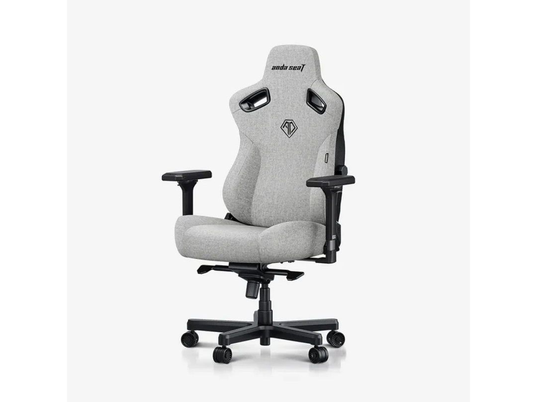 AndaSeat Kaiser 3 Series Premium Gaming Chair – Ergonomic PVC Leather, 4D Adjustable Armrests, 90°-160° Reclining, Gray| Comfort & Support for Gaming & Office Use