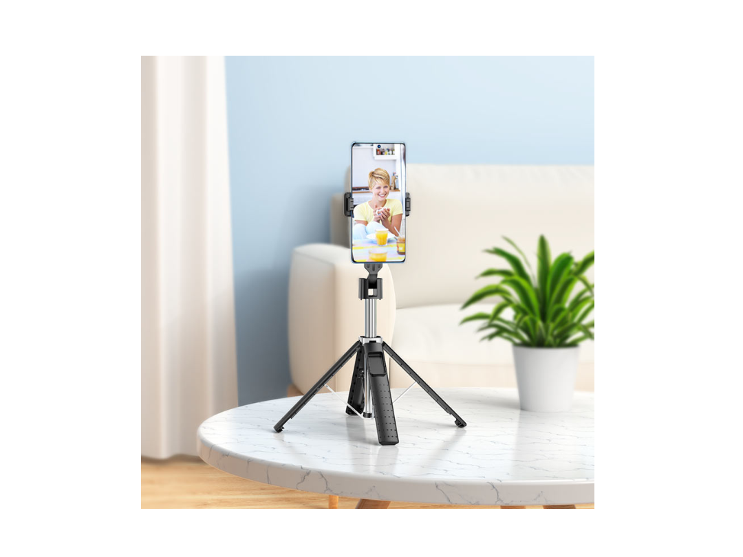 Hoco Tabletop Holder K18 Wave for Live Broadcast – Adjustable Stand (Black)