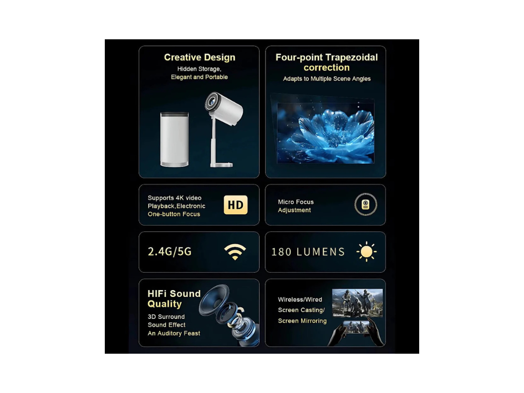 Buy SmartBarry HT16 4K HDR Android Projector | in Qatar