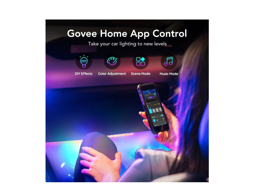 Govee RGBIC Interior Car Lights (App + Remote Control)