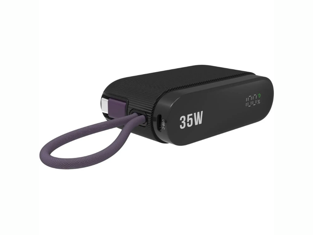 Swiss Military 10000mAh Compact Power Bank with Integrated Cable - 35W USB-C Power Delivery - USB-A and USB-C Output | LED Indicator Swiss Military 10000mAh Compact Power Bank with Integrated Cable - 35W USB-C Power Delivery - USB-A and USB-C Output | LED Indicator