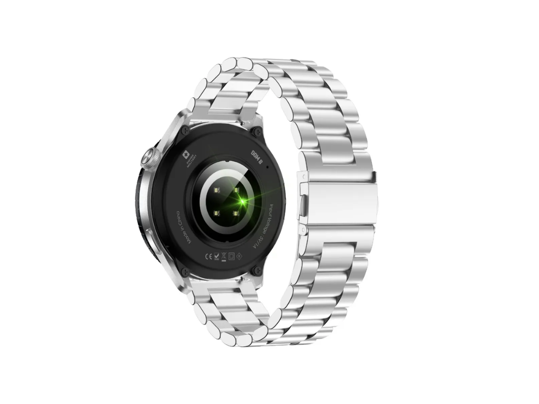 Swiss Military DOM 8 Smartwatch with Silver Strap and Black/Blue/Green Watch Ring (2 Year Warranty) Swiss Military DOM 8 Smartwatch with Silver Strap and Black/Blue/Green Watch Ring (2 Year Warranty)