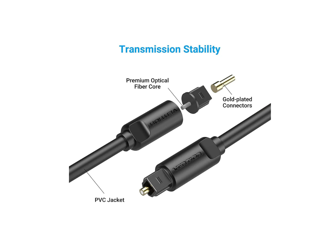 Buy Vention Optical Fiber Audio Cable Black - 2M in Qatar