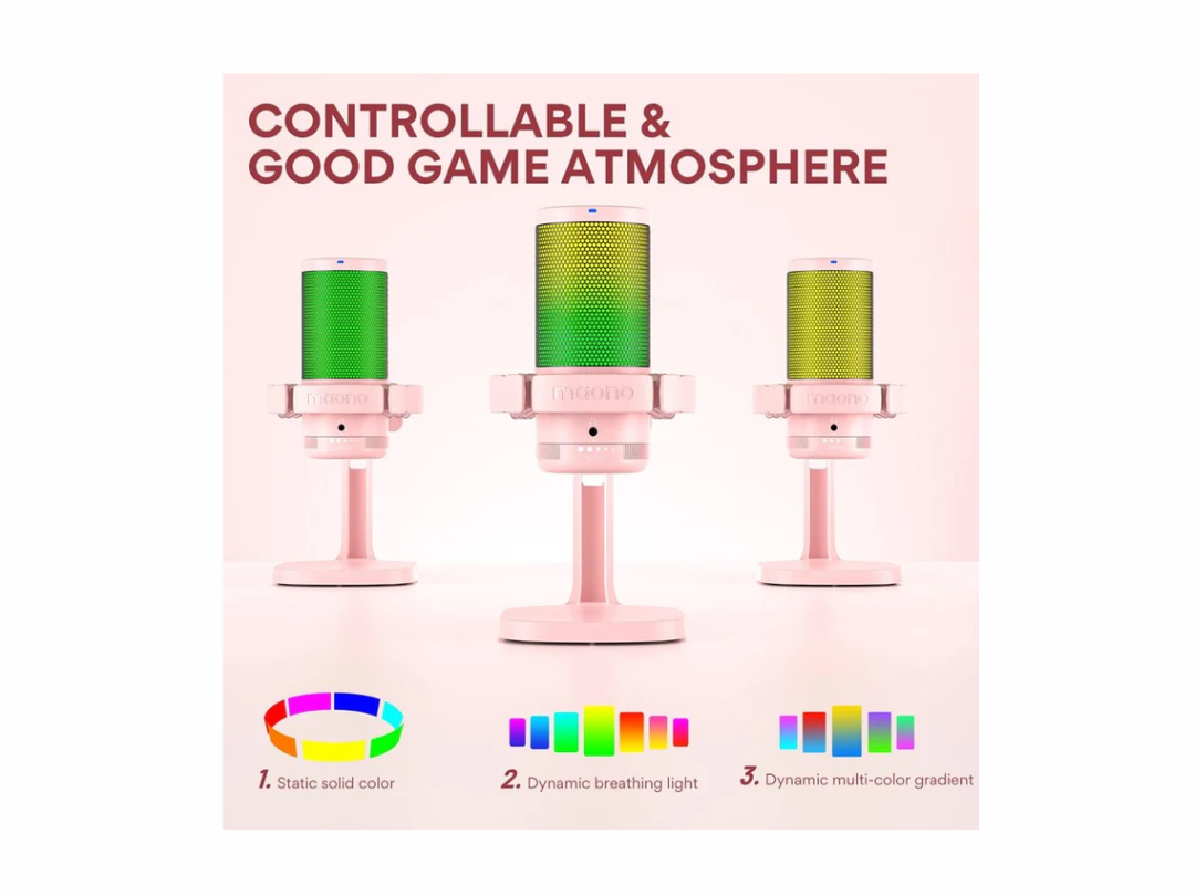 Maonocaster DGM20 GamerWave USB Gaming Microphone with Noise Cancellation - Pink Maonocaster DGM20 GamerWave USB Gaming Microphone with Noise Cancellation - Pink